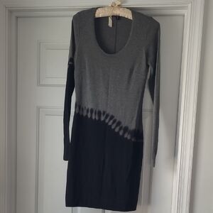 Sweater Dress Gray & Black By Fifteentwenty XS Made in USA